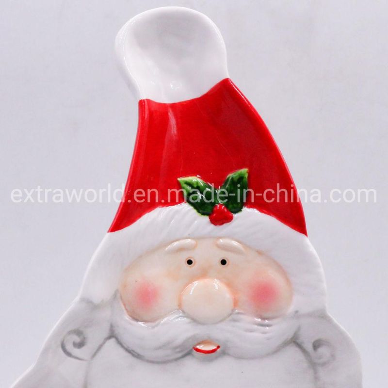 High Quality Handmade Dolomite Christmas Plates Ceramic Gift