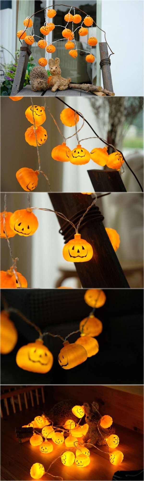 LED Pumpkin Lights Pumpkin Lamp String Pumpkin Solar Lights