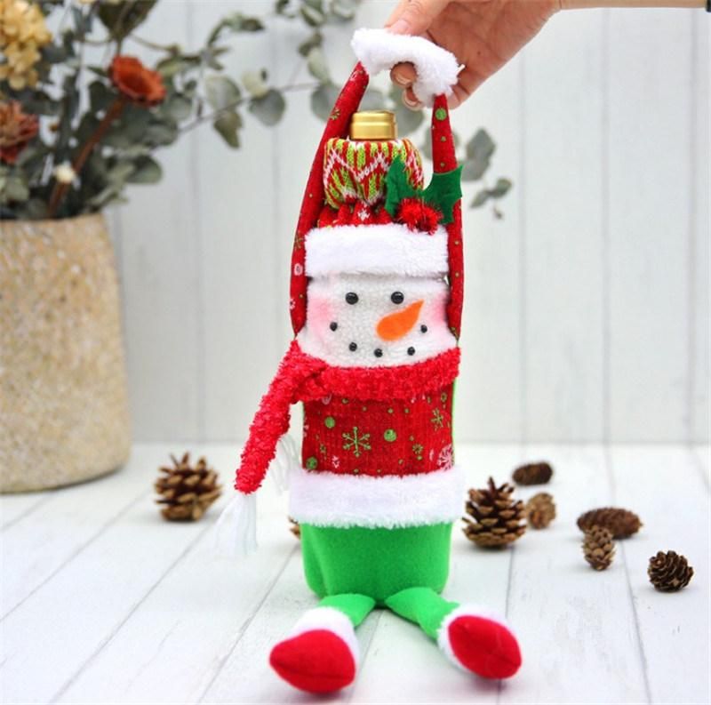 Wine Bottle Cover Christmas Decorations Snowman Stocking Gift Home Decorations