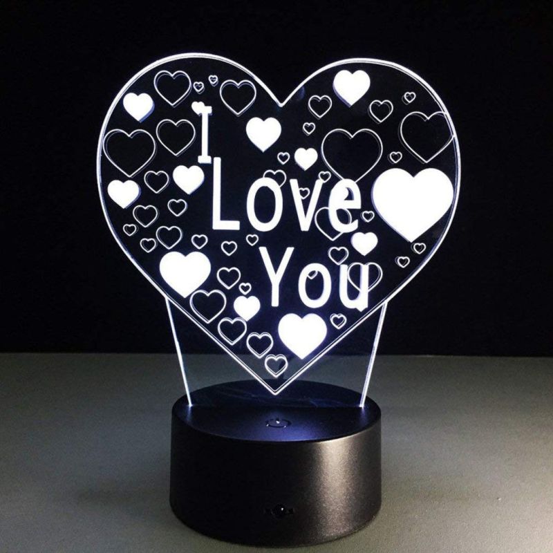 Home Decoration 3D LED Love Heart Lamp