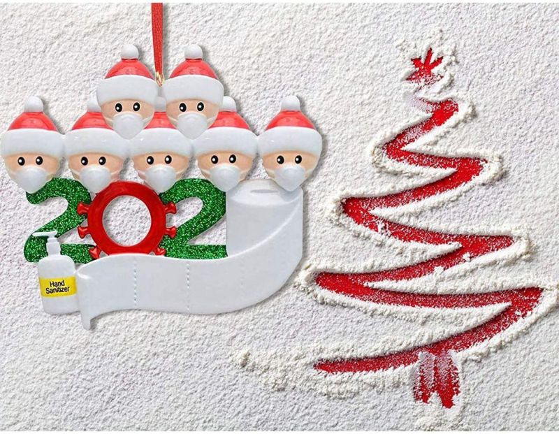 Personalized Quarantine Survived Christmas Ornament Kit, 2020 Customized Family Members Name Xmas Tree Pendants DIY Creative Gift (1, 2, 3, 4, 5, 6, 7)