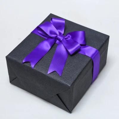 Factory Wholesale Polyester Purple Satin Ribbon Bow Ties Stock Double Face