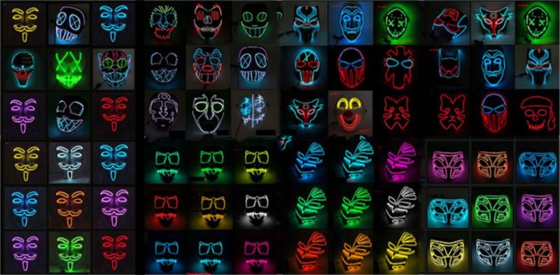 LED Mask Halloween Costume Two-Color Mask Half-Moon Female Mask