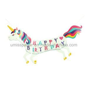 Umiss Paper Unicorn Birthday Banner for Party Decoration&#160; Party Supply