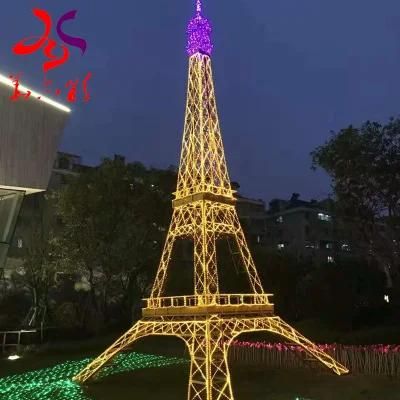 Giant Square Commercial Decoration Eiffel Tower 3D Lighting Light
