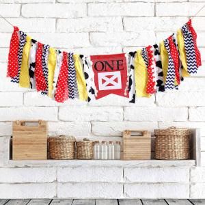 Baby 1st Birthday High Chair Banner Color Cloth One Garland
