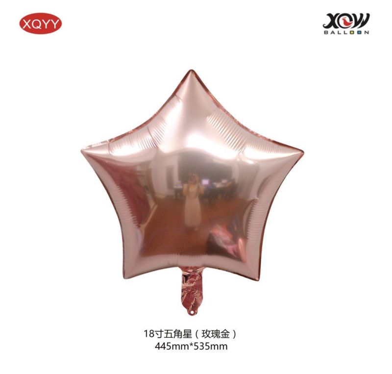 Hot Sell 18 Inch Party Foil Helium Balloons Laser Heart Star Mylar Balloons for Christmas Wedding Birthday Party Supplies