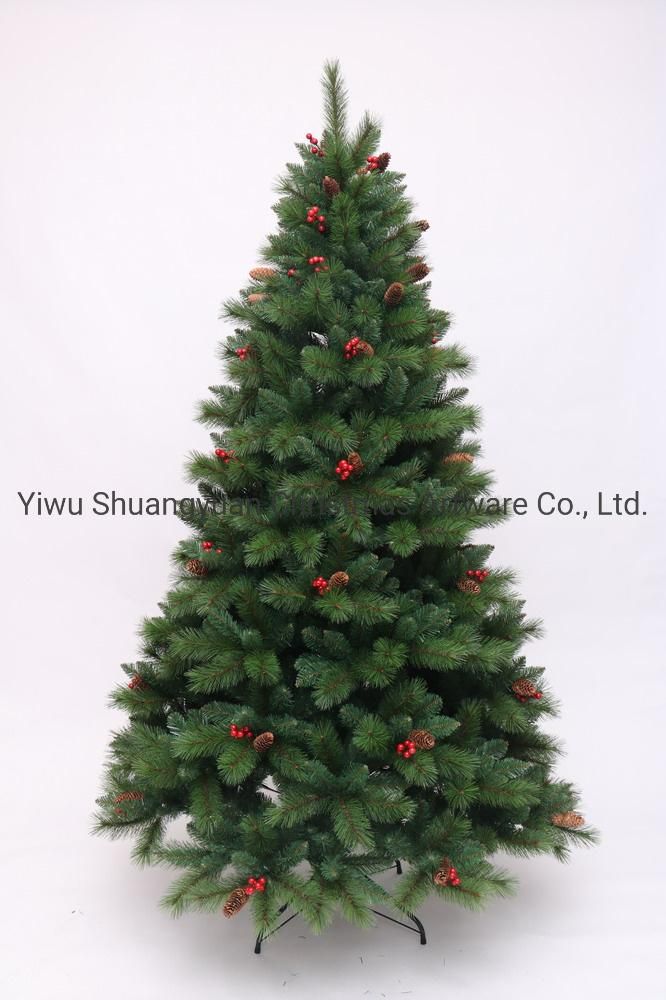 2020 Hotsale Green PVC Christmas Tree with Ornaments for Christmas Decoration