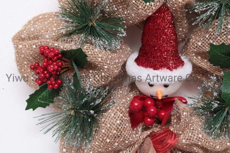 New Design High Quality Christmas PE White Wreath for Holiday Wedding Party Decoration Supplies Hook Ornament Craft Gifts