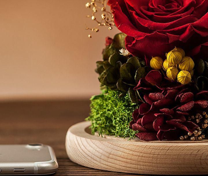 Wholesale Preserved Fresh Dried Red Flowers Roses in Dome