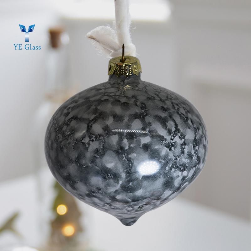 Black White Texture Borosilicate Glass Ball Christmas Balls for Decoration