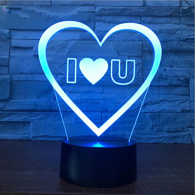 3D LED Decorated Colorful Nightlights for Valentine Gift