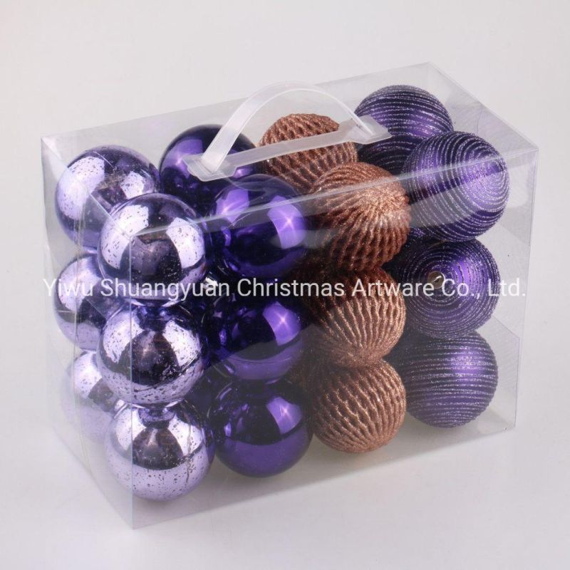 Yiwu Indoor Outdoor Luxury Plastic Hanging Christmas Ball Decorations Pendant Tree Balls