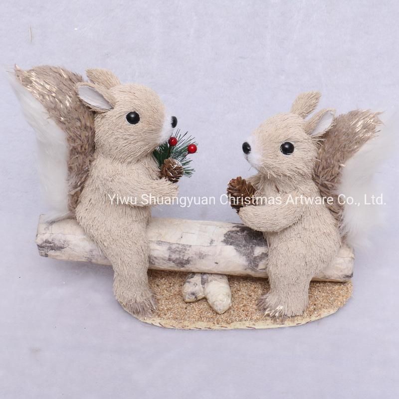 New Coming Decoration Baby Squirrel and Mother Squirrel for Christmas Ornaments