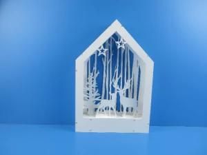 1505 White Wooden Christmas Box Home Decoration Crafts