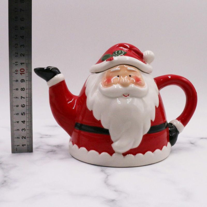 Wholesale Santa Teapot Lovely Christmas Gift Ceramic Tea Pot