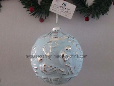 Light Blue Christmas Glass Ball Ornaments