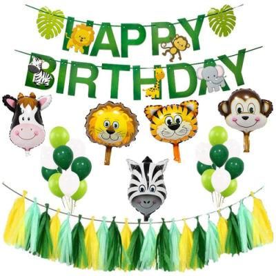 Animal Theme Kids Favor Baby Shower Birthday Aminal Head Party Decoration Kit Latest Design Jungle Party Decoration