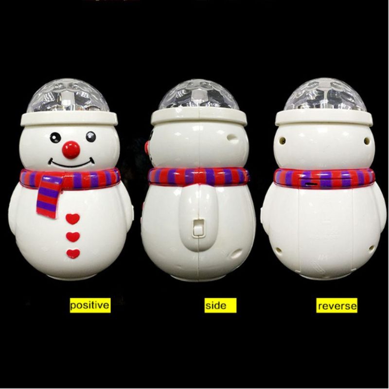 Funny Christmas Gifts Rotational Snowman with LED Stage Light Toys