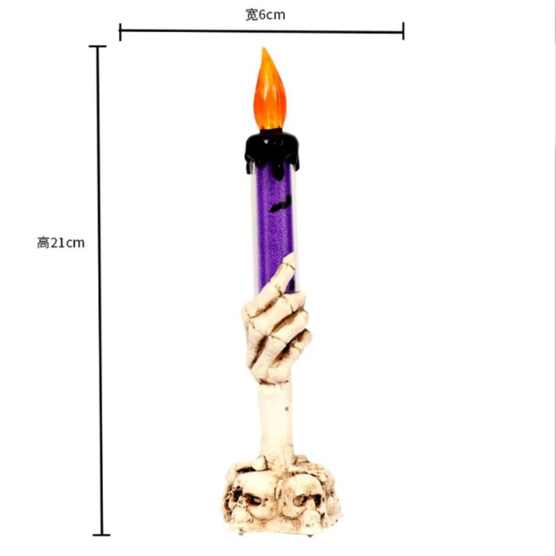 LED Skull Candelabra Prop Electric Candles