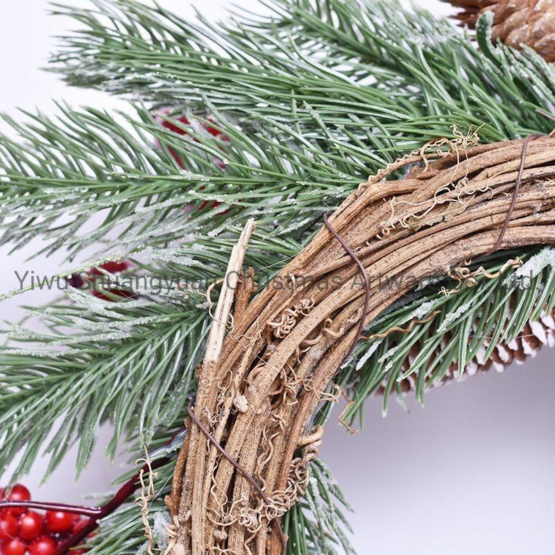 New Design High Quality Christmas PE White Wreath for Holiday Wedding Party Decoration Supplies Hook Ornament Craft Gifts