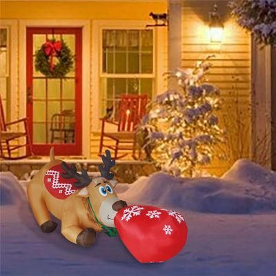 Christmas Decor Inflatable Reindeer with Balloon with Handing Shaking Function