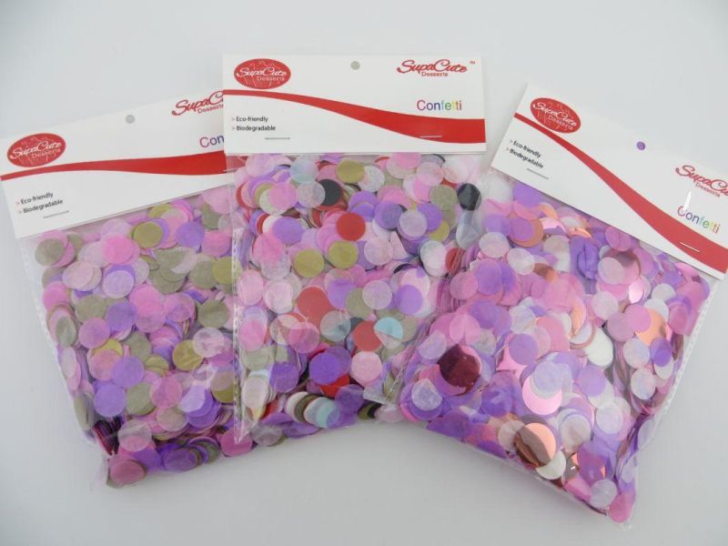 Multicolor Personalized Round Tissue Paper Biodegradable Circle Confetti