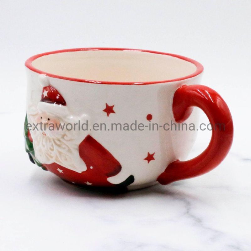 Wholesale Dolomite Ceramic Handmade Painting Christmas Coffee Cup