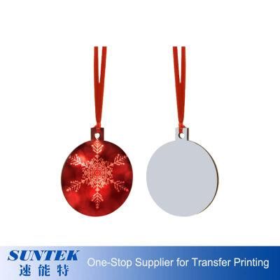 Customized Logo Christmas MDF Hanging Gift Circle Shape Custom Sublimation MDF Blank Christmas Ornaments