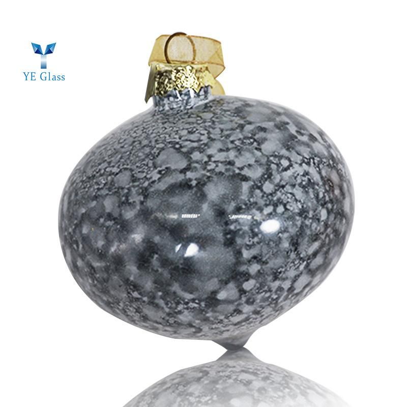 Black White Texture Borosilicate Glass Ball Christmas Balls for Decoration