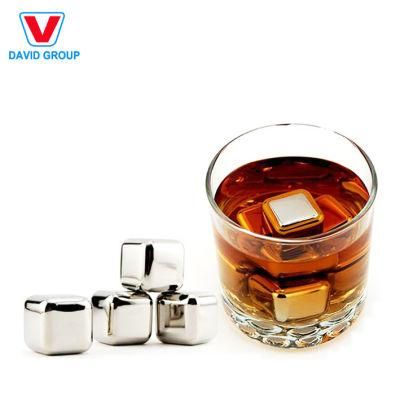 Food Grade with MSDS 304 Stainless Steel Whiskey Ice Cube with Logo Laser