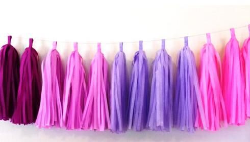 Wholesale Shiny Pet Paper Tassels Fringe Banner DIY Foil Metallic Hanging Tassel Garland for Table Wall Decor