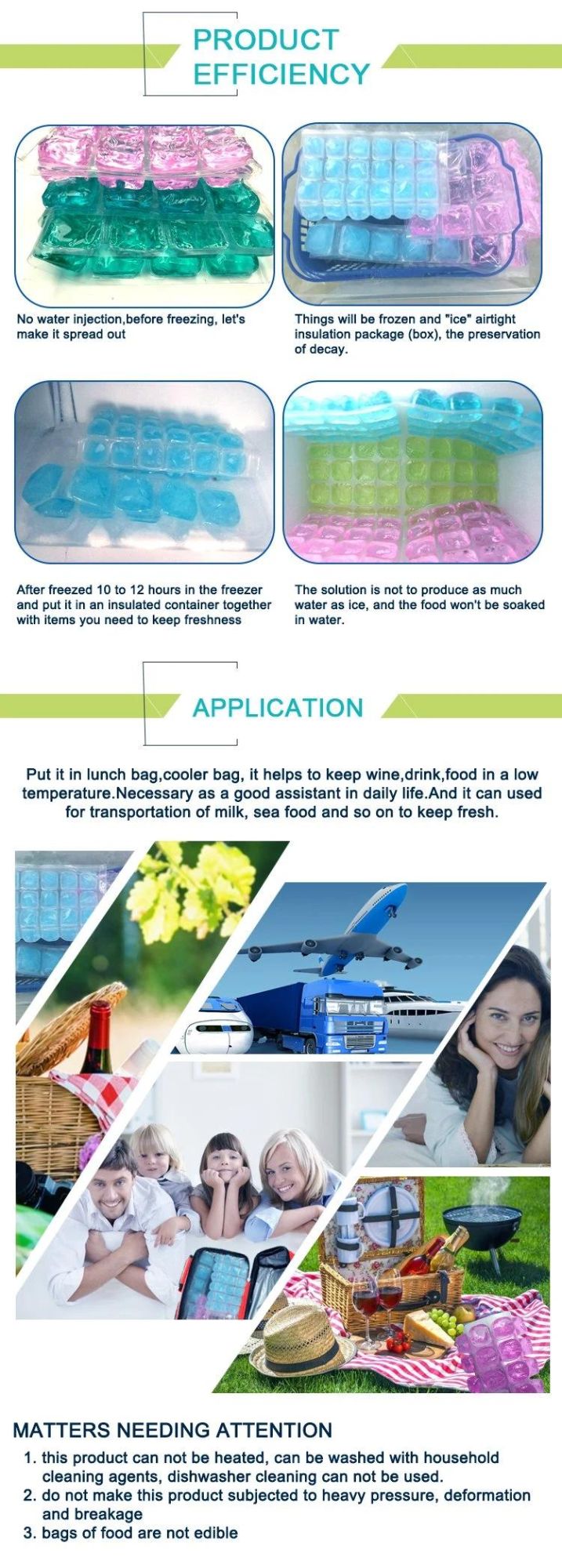 Cuttable Ice Sheet Flexible Ice Mat Reusable Gel Ice Pack