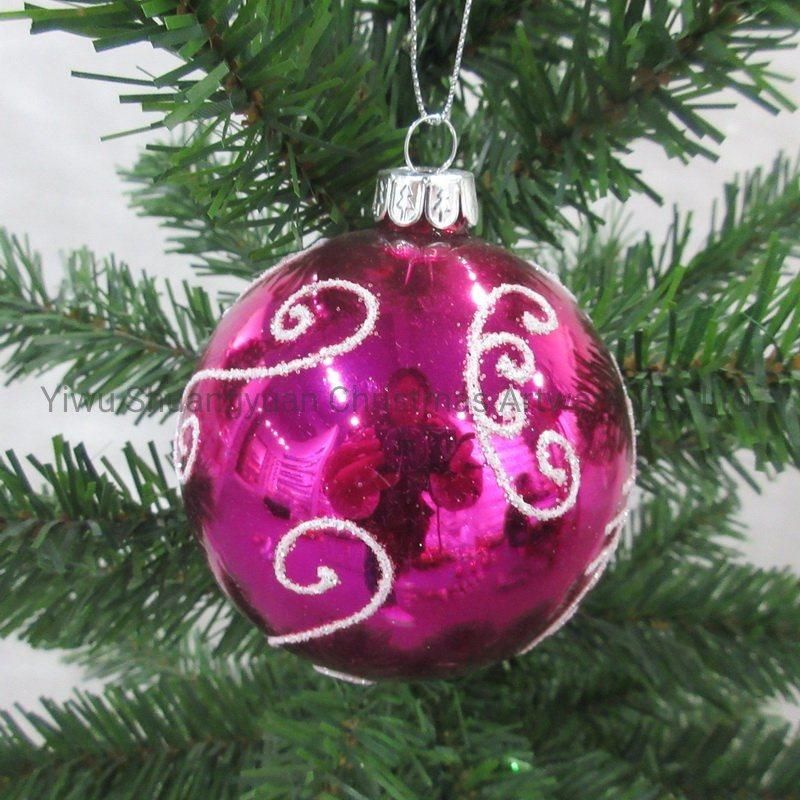 Christmas Hanging Glass Ball for Holiday Wedding Party Decoration Supplies Hook Ornament Craft Gifts