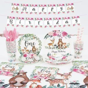 Wild One Disposable Tableware Plates Cups Napkins Banner