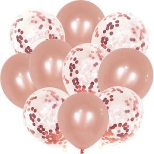 10PCS Confetti Balloons Set Chrome balloon Birthday Decor