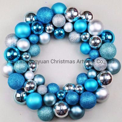 Plastic Ball Wreath Mixed Color Hanging Ornaments