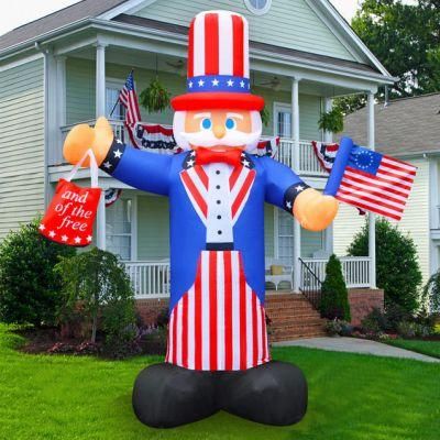 7FT Inflatable Holiday Decorations Inflatable Uncle Sam with Flag