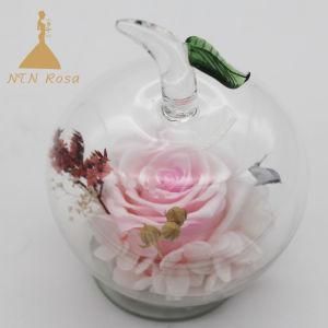 Upscale Immortal Flowers with Apple-Shaped Glass