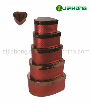 Cardboard Heart Shaped Lid and Base Paper Packaging Valentine/Christmas/Party/Birthday Craft Paper Gift Packaging Box (Sets)