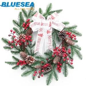 Door and Window Decoration 50cm Silk Ribbon Small Red Fruit PE Christmas Wreath