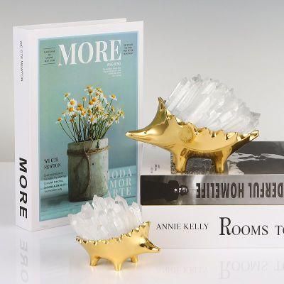 Modern Farmhouse Living Room Decor Simulation Hedgehog Design Brass Accessories for Home