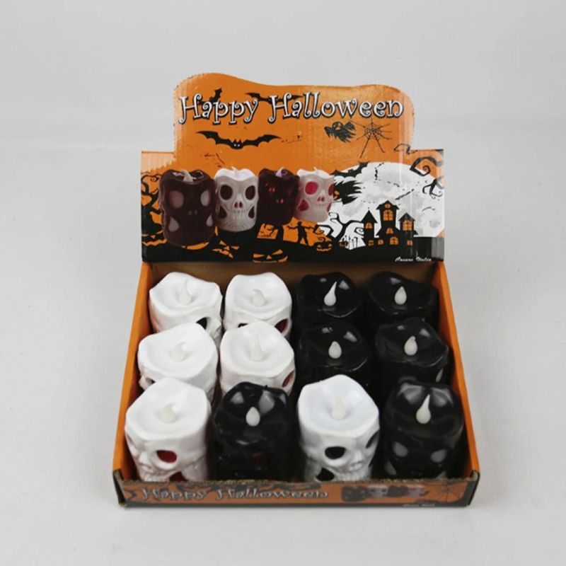 Tealight Candles LED Skull Halloween Candle for Halloween Holiday Party Light