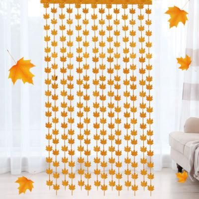 Metallic Tinsel Door Curtains Photo Booth Backdrop Shiny Beauty Maple Leaf Foil Fringe Wedding Birthday Baby Shower Holiday Celebration