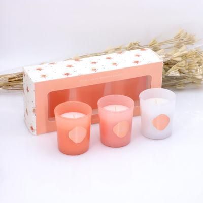 3pk Soya Wax Scented Candle in Luxery Color Box for Party