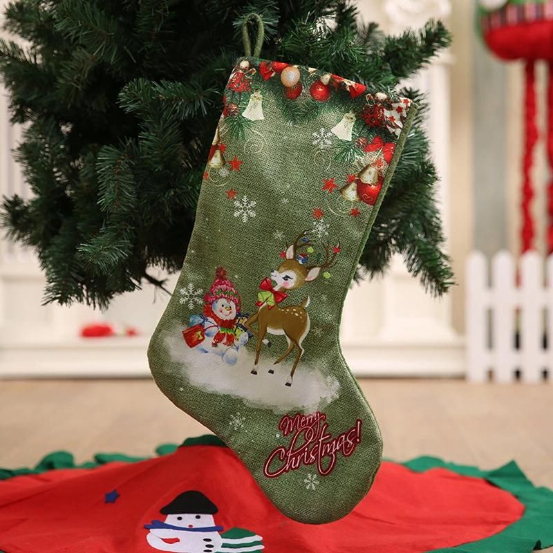 Aibort Sublimation Christmas Ornaments Large Stocking Hanging Gift Bag Sock