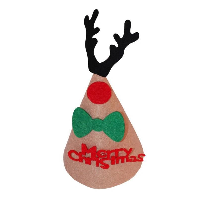 Customized Handmade Xmas Party Cartoon Felt Christmas Hat for Children