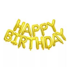 Happy Birthday Aluminum Foil Balloon Yellow Alphabet Balloon Set