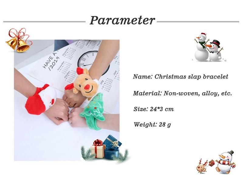 Christmas Decoration 24*3 Non Woven Alloy Clap Ring Children Slap Bracelet