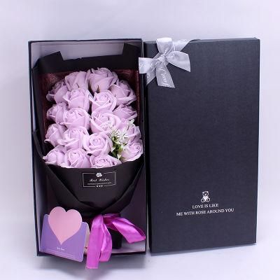 Wholesale Birthday Gift Box Set 18 PCS Rose Flower Bouquet Gift Box Packing Soap Flower Bouquets for Lover Girlfriend